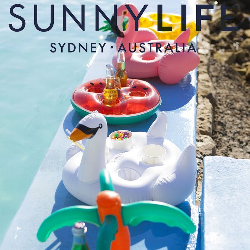 SUNNY LIFE サニーライフ ビーチドリンクホルダー スワン型 Inflatable Drink Holder Pearl Swan