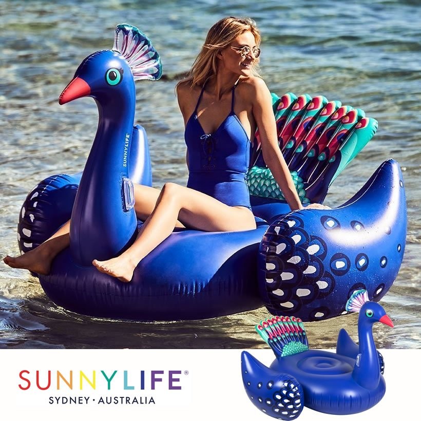 SUNNY LIFE サニーライフ 浮き輪 クジャク型 Luxe Ride-On Float Peacock