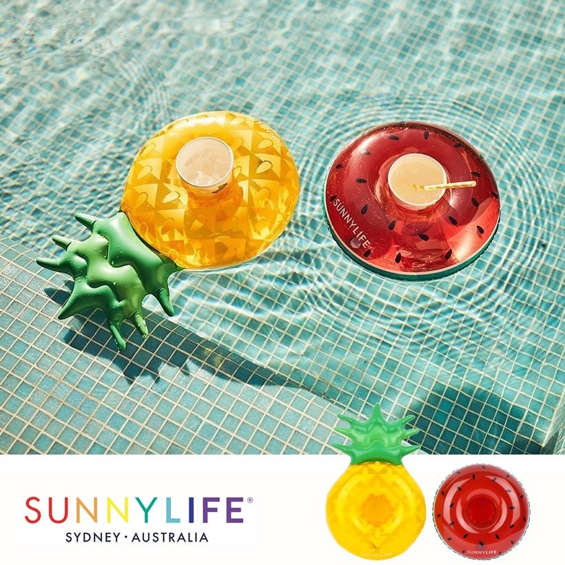 SUNNY LIFE サニーライフ ビーチドリンクホルダー ドーナツ型 パイナップル スイカ Inflatable Drink Holders Fruit Salad
