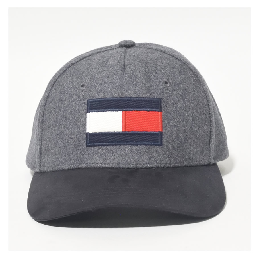 TOMMY HILFIGER トミーヒルフィガー ウールキャップ メンズ レディース 帽子 サイズ調節可能 ICON FLAG CAP AM05307 灰 新品 海外モデル