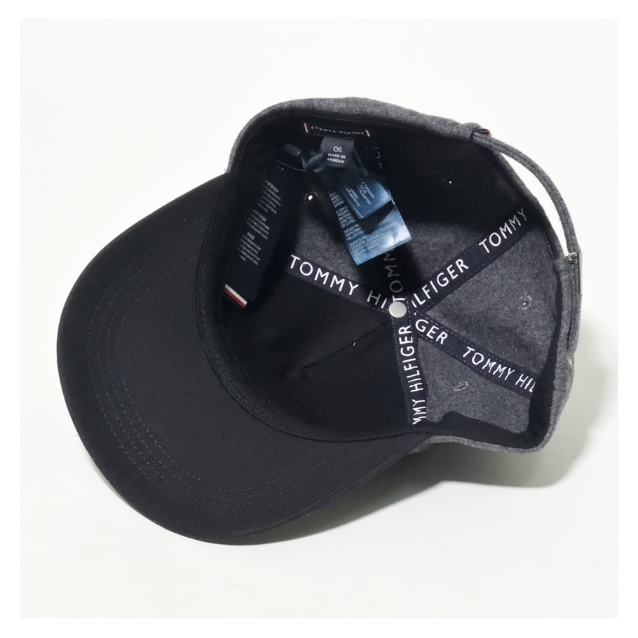 TOMMY HILFIGER トミーヒルフィガー ウールキャップ メンズ レディース 帽子 サイズ調節可能 ICON FLAG CAP AM05307 灰 新品 海外モデル