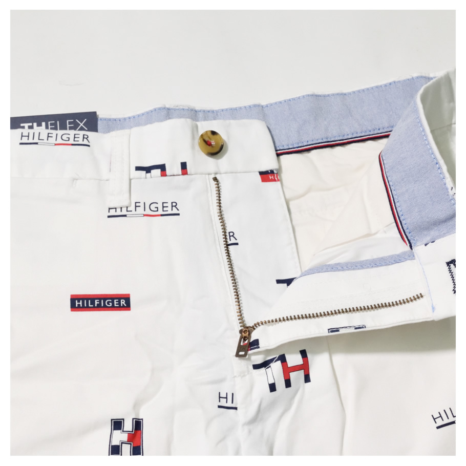 トミーヒルフィガー ハーフパンツ メンズ ロゴ 総柄 CARTER 9 SHORT 78E2550 白 新品 30 32 34 36 海外モデル