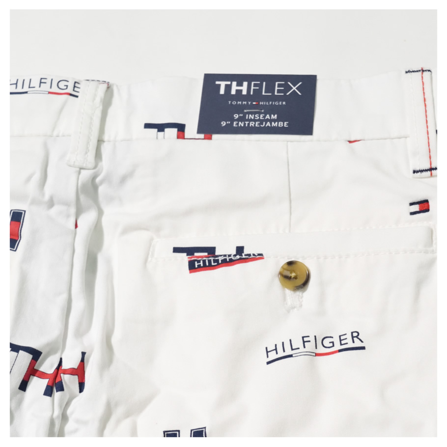 トミーヒルフィガー ハーフパンツ メンズ ロゴ 総柄 CARTER 9 SHORT 78E2550 白 新品 30 32 34 36 海外モデル