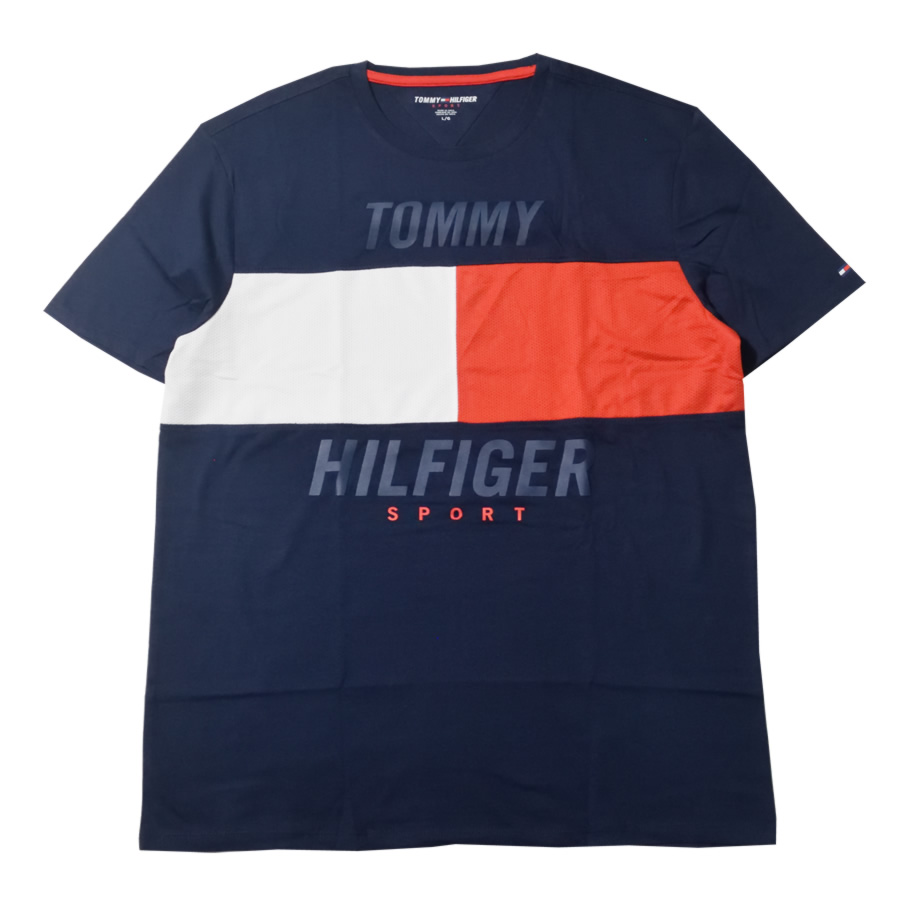 トミーヒルフィガー Tシャツ メンズ レディース 半袖 ロゴT 78E1557 COLORBLOCK TEE 新品 黒 紺 M L XL 2XL 海外モデル