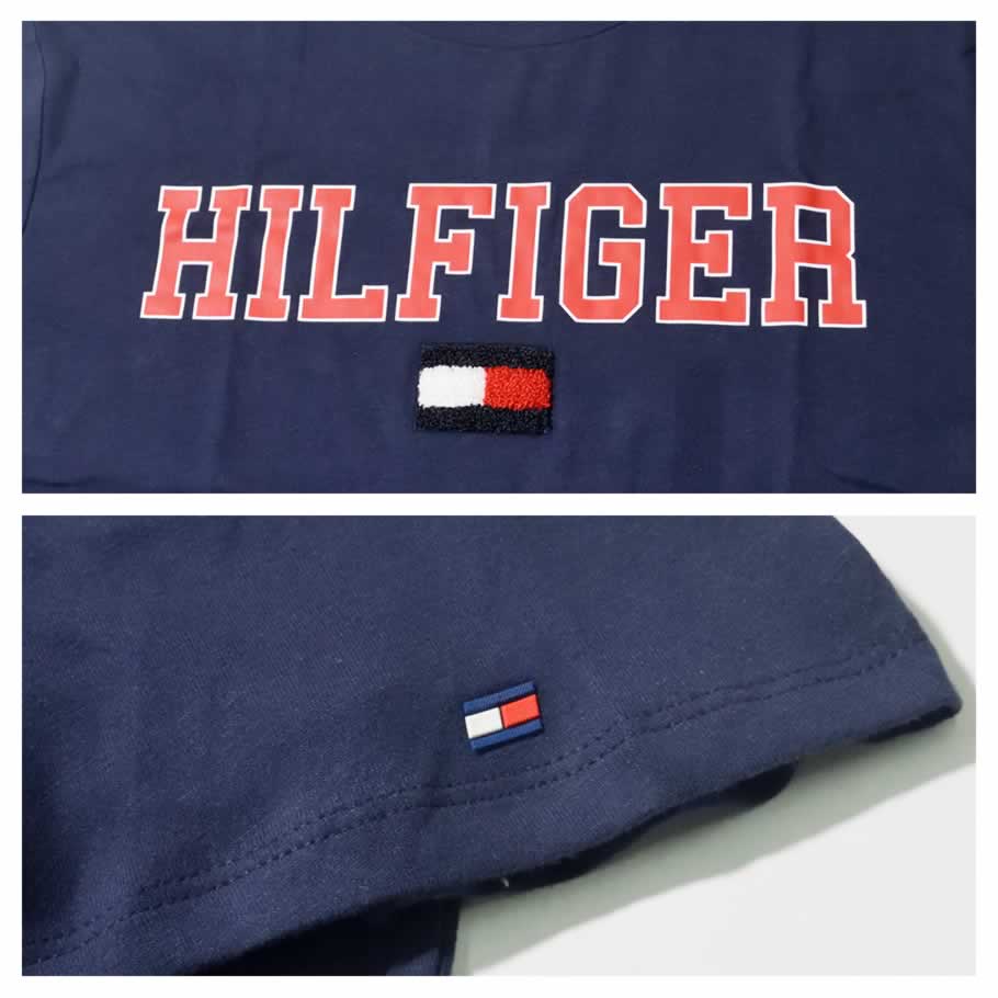 トミーヒルフィガー Tシャツ メンズ レディース 半袖 ロゴT 78C8318 COLLEGIATE CREW TEE 新品 赤 紺 M L XL 2XL 海外モデル