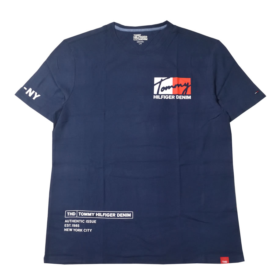 トミーヒルフィガー Tシャツ メンズ レディース 半袖 ロゴT 78E7218 CHANDLER TEE 新品 白 紺 M L XL 2XL 海外モデル