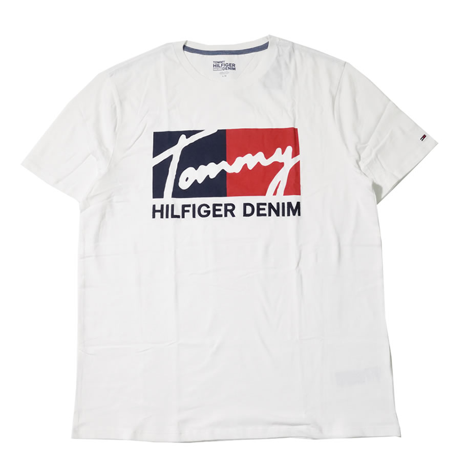 トミーヒルフィガー Tシャツ メンズ レディース 半袖 ロゴT 78E7331 BROOKS TEE 新品 白 M L XL 2XL 海外モデル
