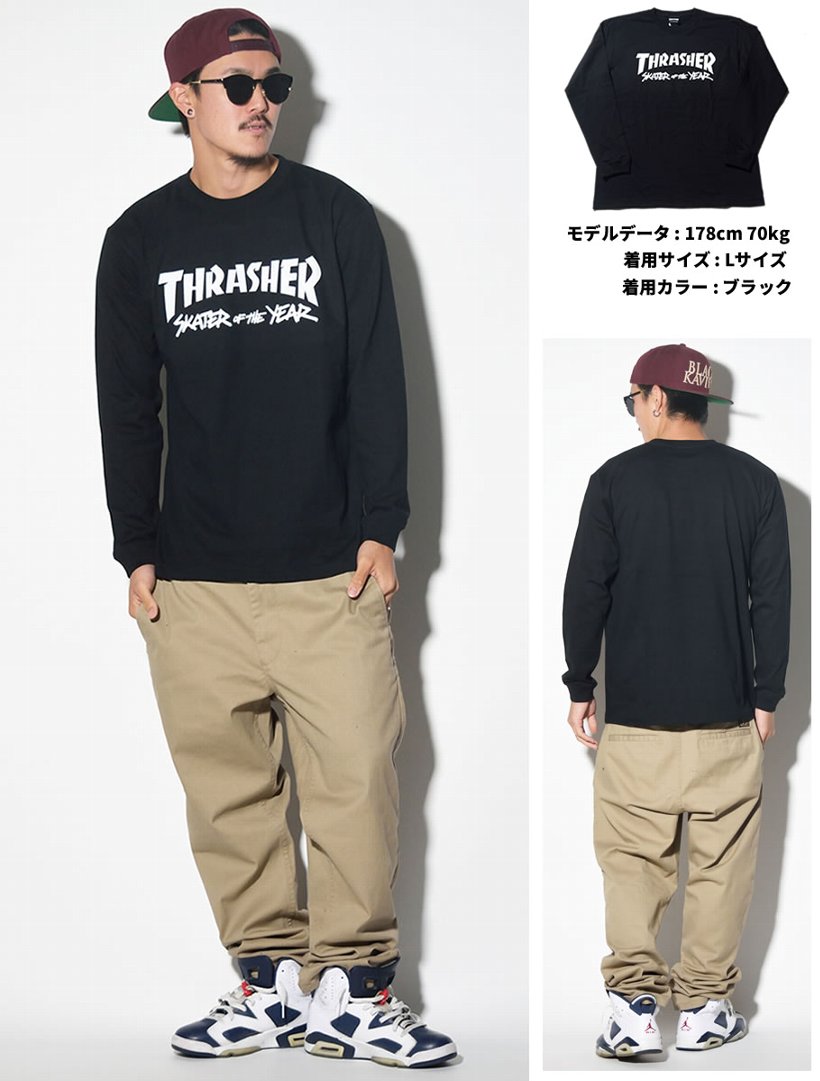 Thrasher スラッシャー 長袖tシャツ ロンt マグロゴ Skateer Of The Year Th ストリート系 スケーター ファッション Tstt0