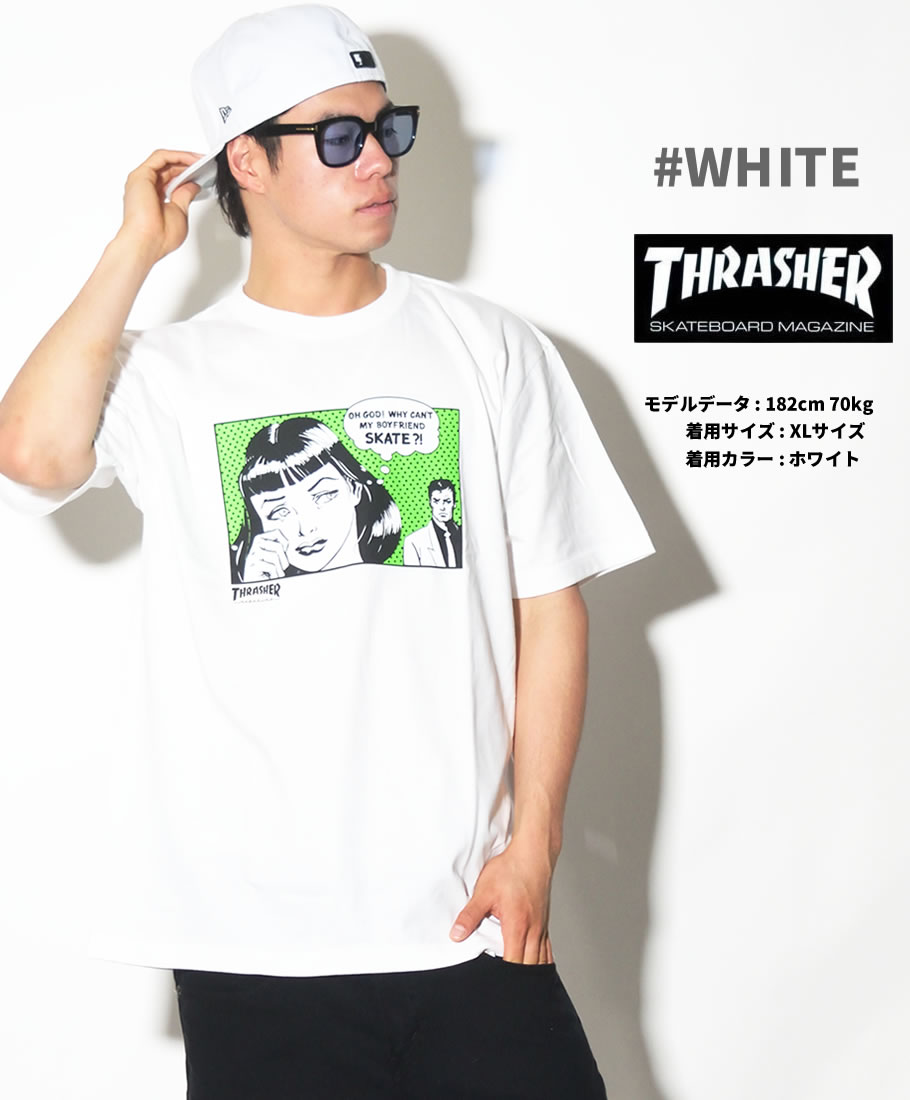 THRASHER スラッシャー Tシャツ メンズ 半袖 BoyFriend S/S TEE TH91118 青