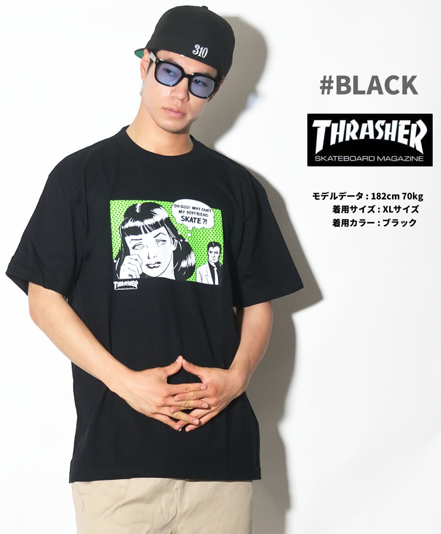 THRASHER スラッシャー Tシャツ メンズ 半袖 BoyFriend S/S TEE TH91118 青