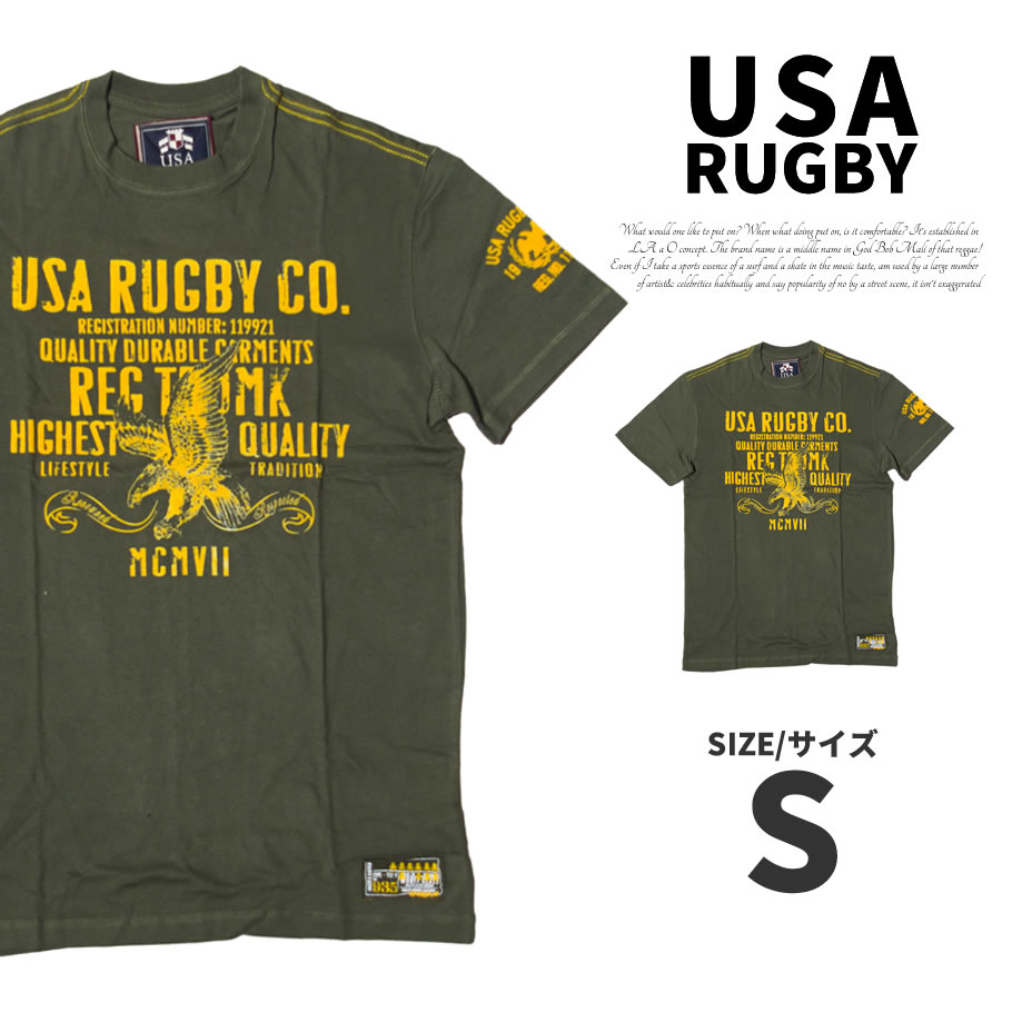 USA RUGBY ユーエスエー ラグビー Tシャツ メンズ ストリート系 ヒップホップ カジュアル ファッション 服 通販