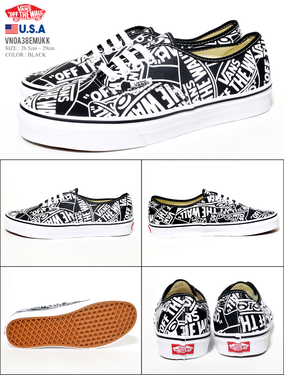 VANS バンズ スニーカー メンズ 黒 オーセンティック VN0A38EMUKK AUTHENTIC