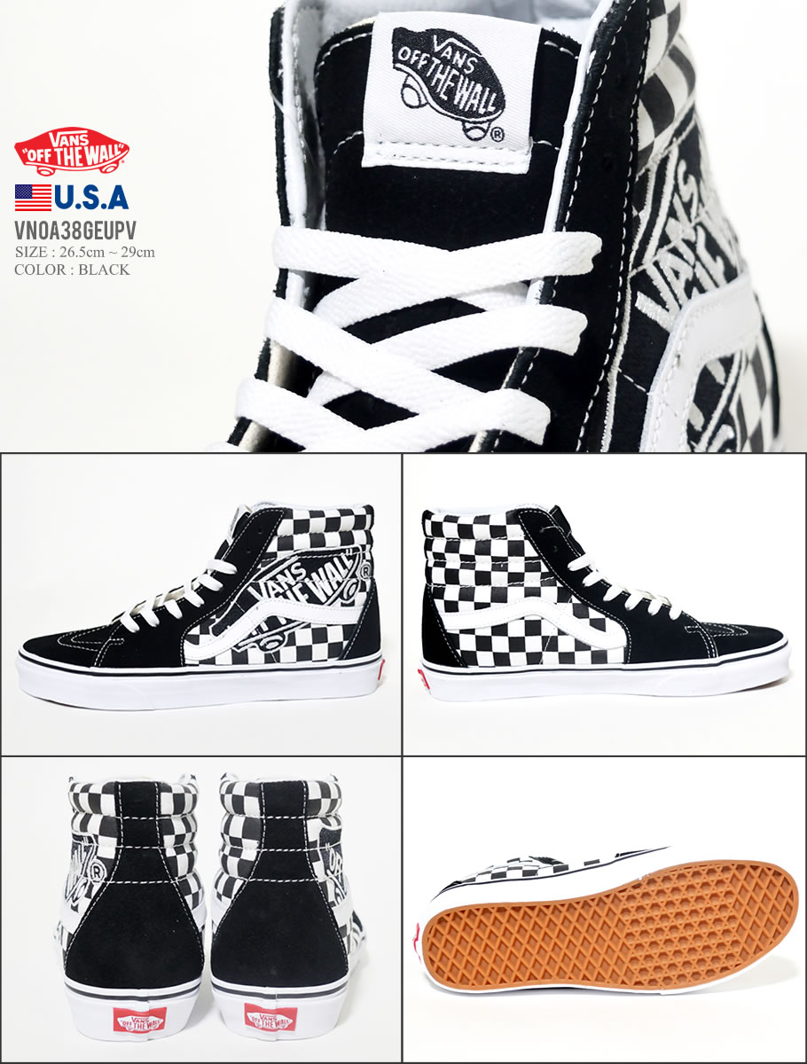 VANS バンズ スニーカー メンズ 黒 スケートハイ VN0A38GEUPV SK8-HI