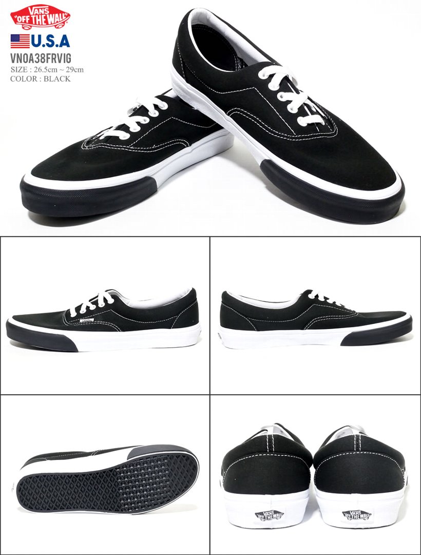 VANS バンズ スニーカー メンズ 黒 ヴァンズ ERA エラ VN03A38FRVIG USモデル ストリート系 スケーター ファッション 靴 通販