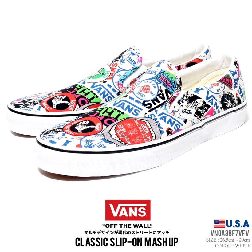 Vans バンズ クラシック スリッポン スニーカー メンズ ローカット ロゴ スケート スケーター ストリート ファッション ヴァンズ 靴 通販 Vn0a38f7vfv