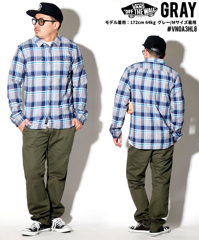 VANS バンズ カジュアル ネルシャツ メンズ 長袖 チェック柄 VN0A3HL8 USモデル 2019秋 新作