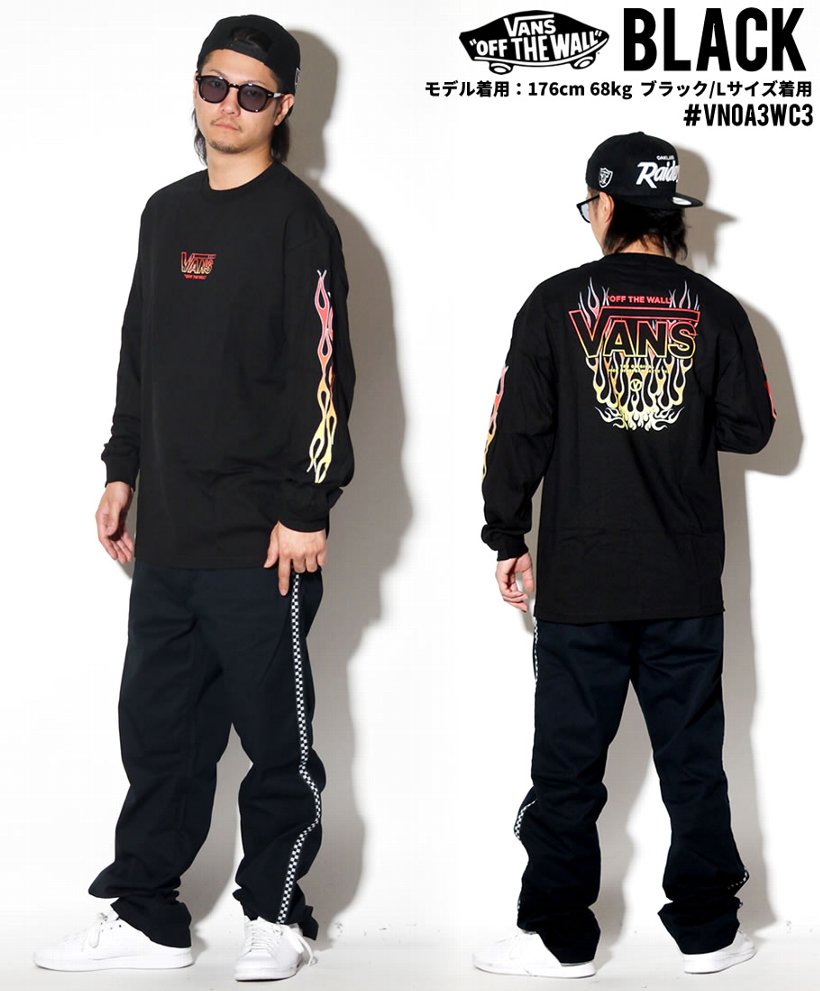 VANS バンズ Tシャツ メンズ 長袖 ロンT プリント VN0A4CNRBLK USモデル 日本未発売