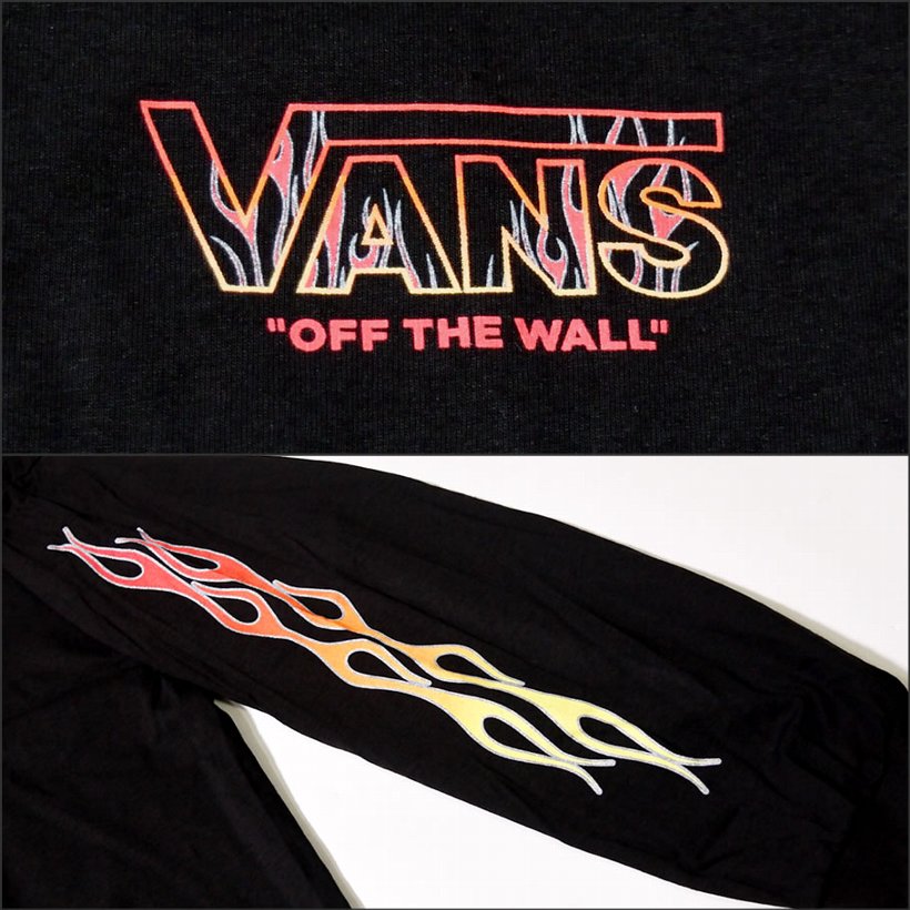 VANS バンズ Tシャツ メンズ 長袖 ロンT プリント VN0A4CNRBLK USモデル 日本未発売