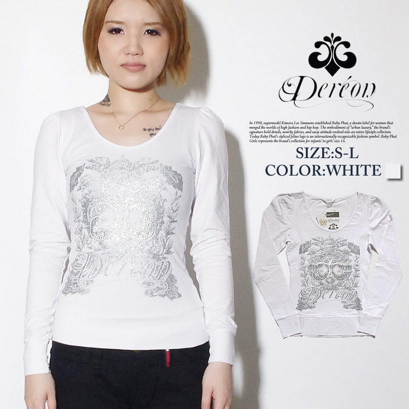 Dereon デレオン 長袖 Tシャツ De7910 B Girl Bガール レディース