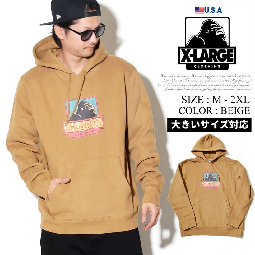エクストララージ パーカー メンズ XLARGE STRIP OG PULLOVER HOODIE M18C2107