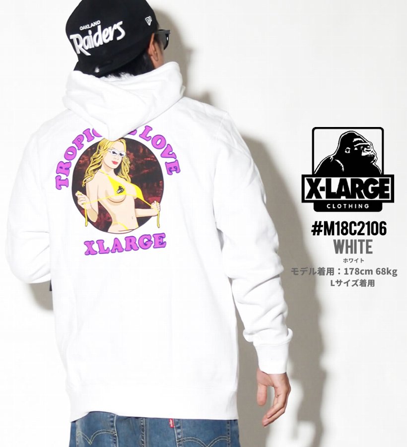 エクストララージ パーカー メンズ XLARGE TROPICAL LOVE PULLOVER HOODIE M18C2111