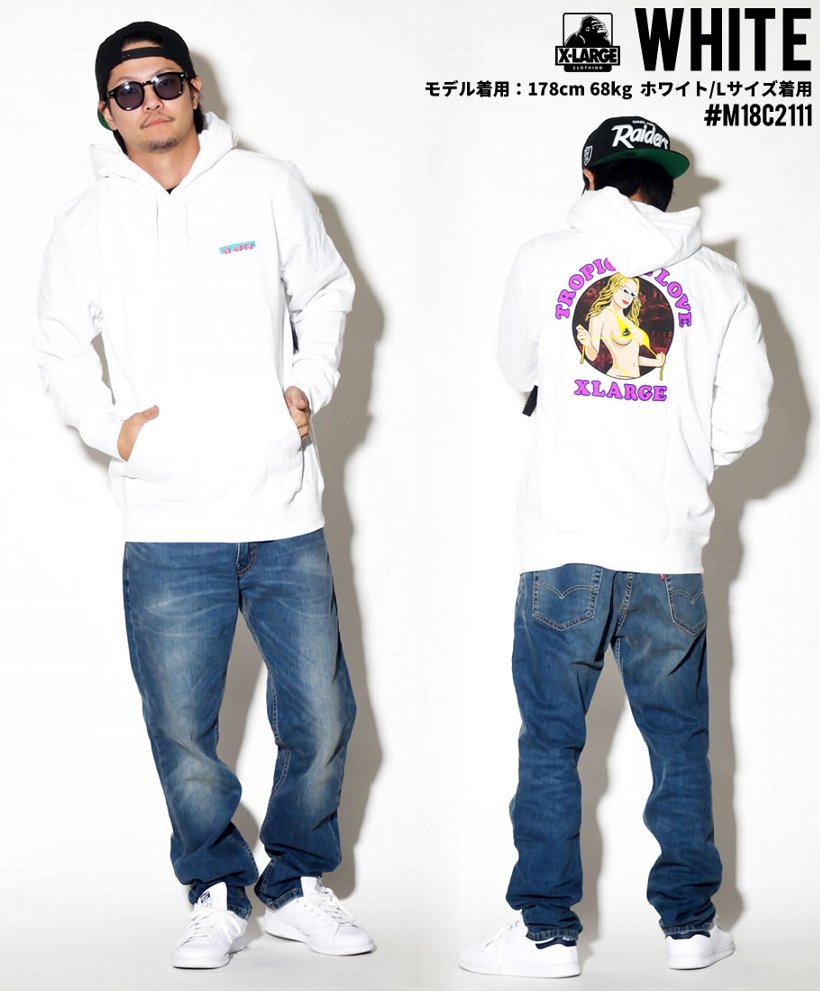 エクストララージ パーカー メンズ XLARGE TROPICAL LOVE PULLOVER HOODIE M18C2111