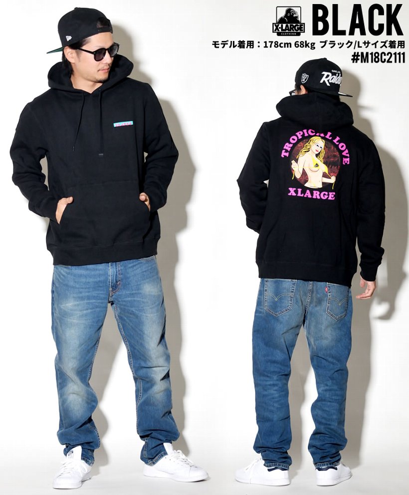 エクストララージ パーカー メンズ XLARGE TROPICAL LOVE PULLOVER HOODIE M18C2111