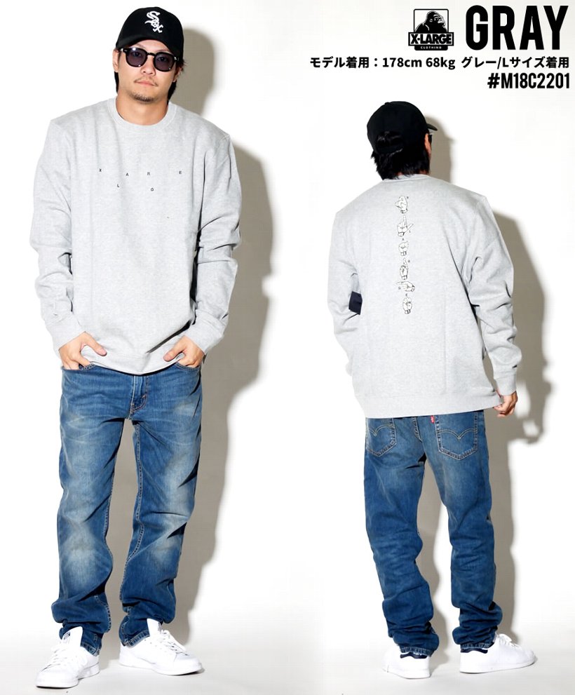 エクストララージ トレーナー メンズ XLARGE SIGNS CREWNCK FLEECE M18C2201