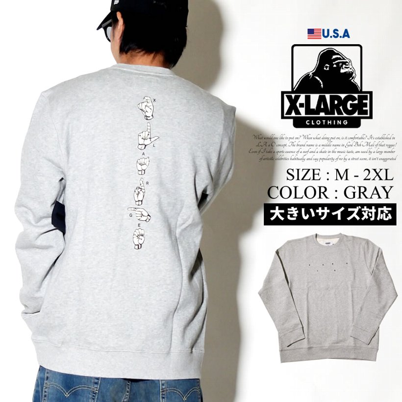 エクストララージ トレーナー メンズ XLARGE SIGNS CREWNCK FLEECE M18C2201